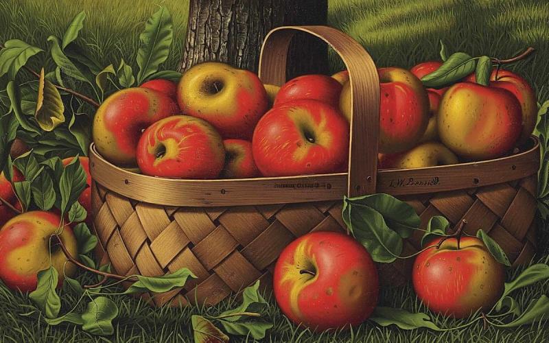 яблоки в корзинке